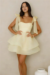 Twirl Society Mini Dress Yellow