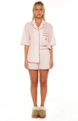 Alexea Pink Stripe Pajama Shorts