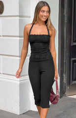 Charlee Black Lace Halter Neck Top