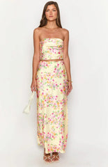 Genevieve Yellow Bloom Maxi Skirt