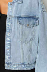 Hugo Light Wash Oversized Denim Jacket