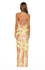 Inara Yellow Bloom Ruffle Maxi