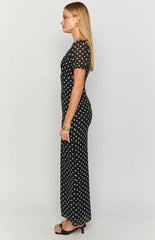 Lovella Black Polka Dot Maxi Dress