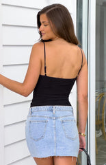 Mallorie Black Beaded Top