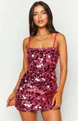 Radiant Pink Sparkle Mini Dress