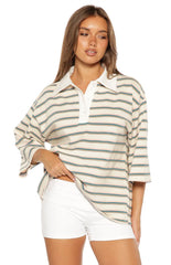 Tilda Green Stripe Polo Shirt