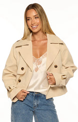 Wilda Cream Cropped Trench Coat