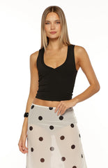 Langley Black V-Neck Tank