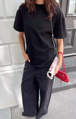 Alba Plain Black Tee