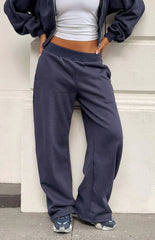 Dora Navy Barrel Leg Track Pants