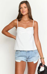 Galvis White Linen Blend Top