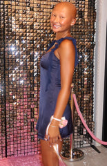 Joyce Navy Satin Mini Dress