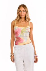 Hadley Yellow Floral Sequin Tank Top