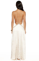 Kaitlynn Cream Satin Maxi Dress