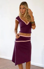 Levi Grape Contrast Bind Jersey Top
