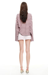 Lioness Rebels Jersey Burgundy Blush Stripe
