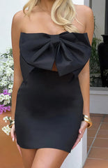 Nadia Black Bow Mini Dress