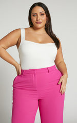 Off My Back Bodysuit - Square Neck Bodysuit in White